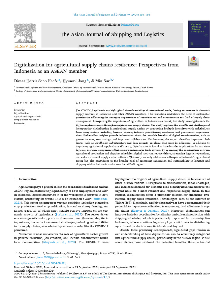 Digitalization in Indonesia's Agri Supply Chain | PDF | Supply Chain ...