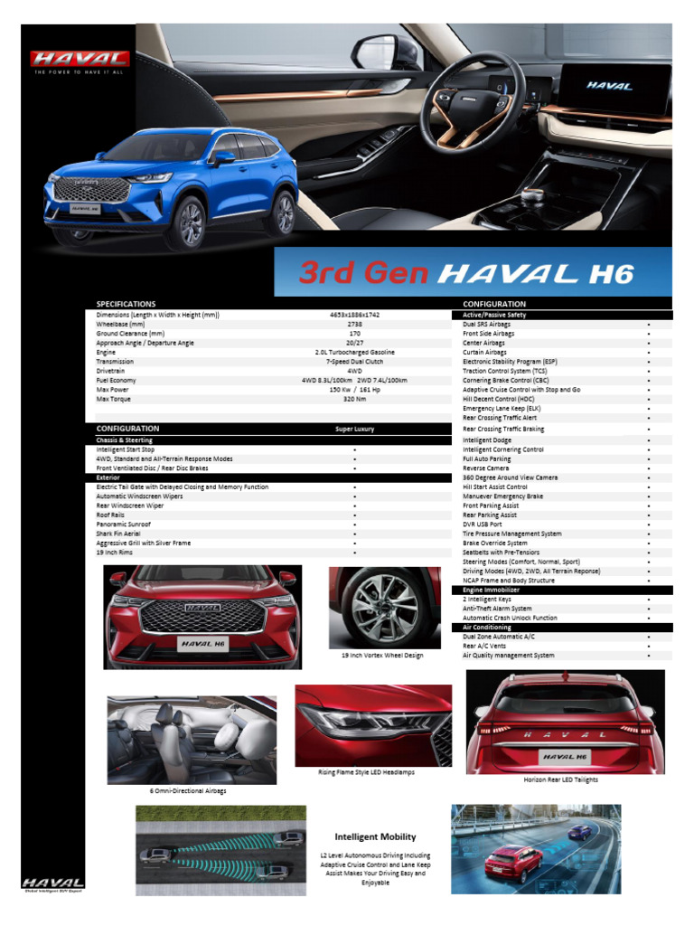 Comprehensive Vehicle Specifications Guide | PDF | Four Wheel Drive ...