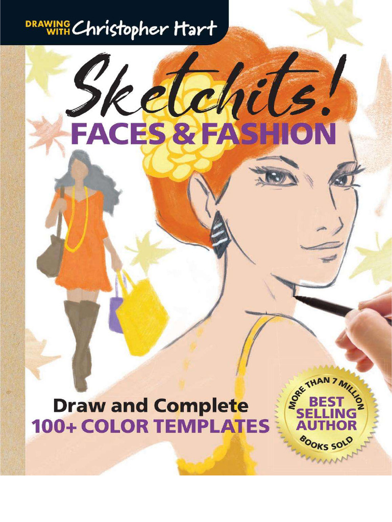 Hart C. Sketchits Faces Fashion Draw and Complete 100+ Color Template | PDF