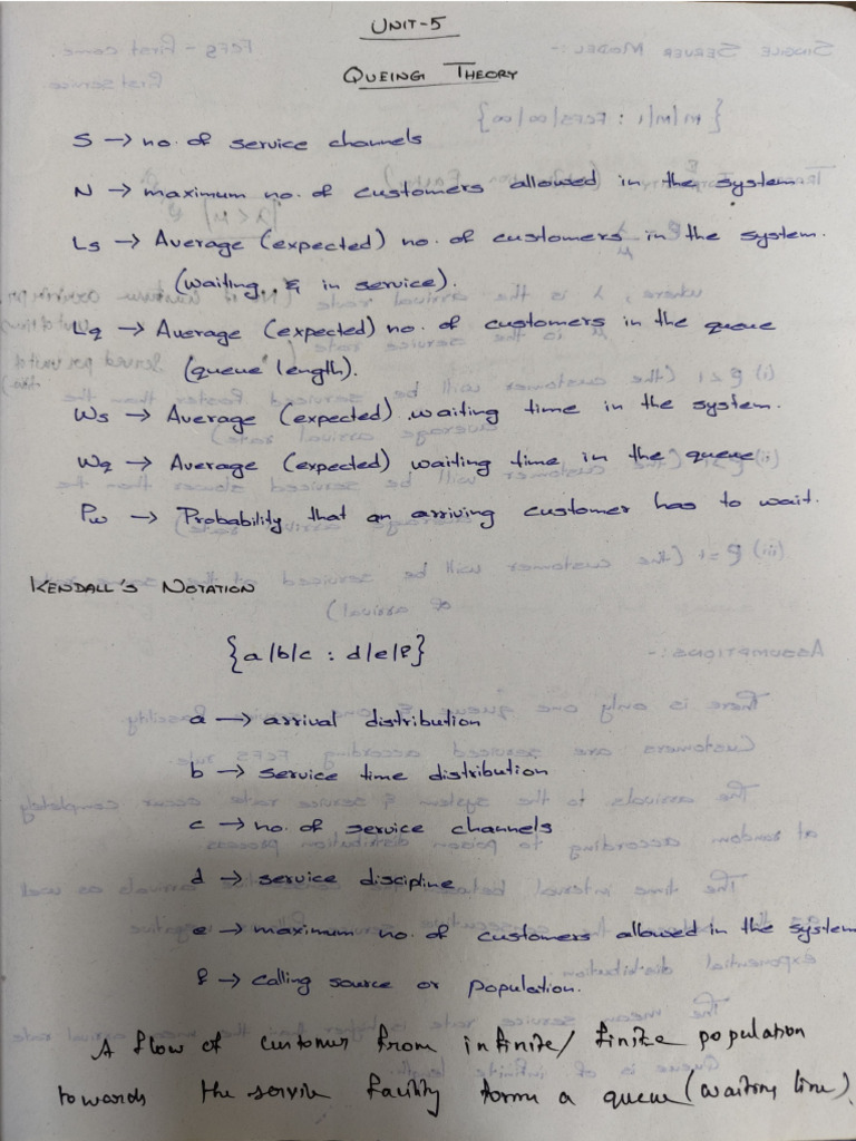 Queuing Theory Notes | PDF