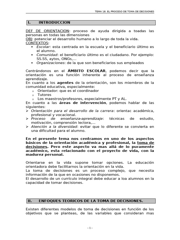 Toma de Decisiones en Educación Secundaria | PDF | Plan de estudios ...