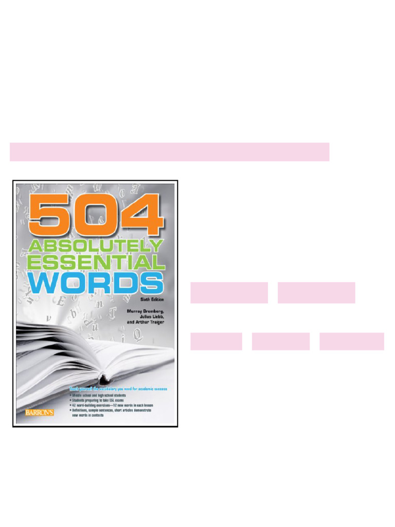 504 Absolutely Essential Words 6th Edition Murray Bromberg - ebook and ...