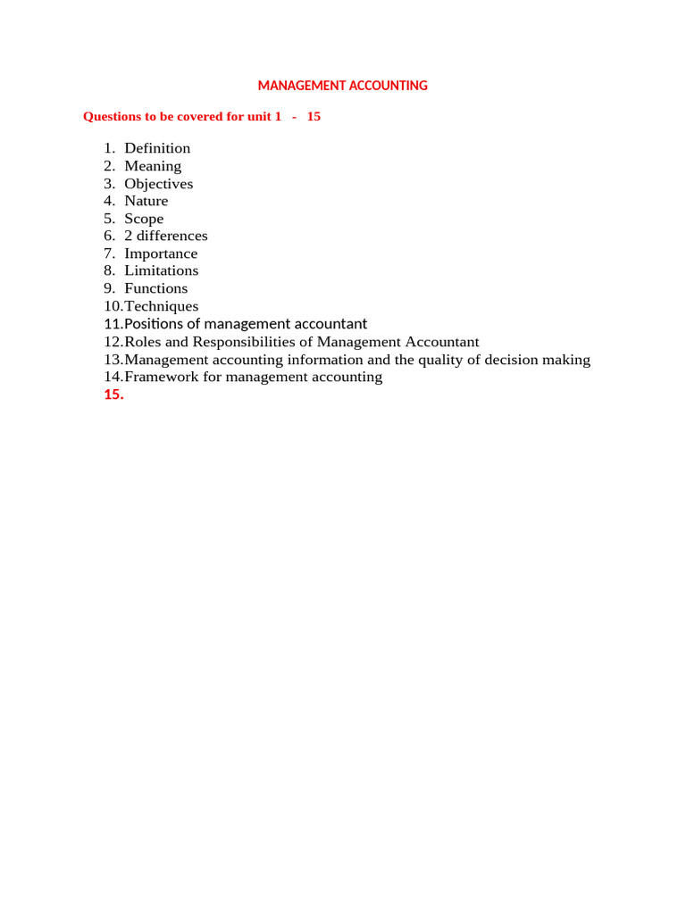 MANAGEMENT ACCOUNTING | PDF | Management Accounting | Working Capital