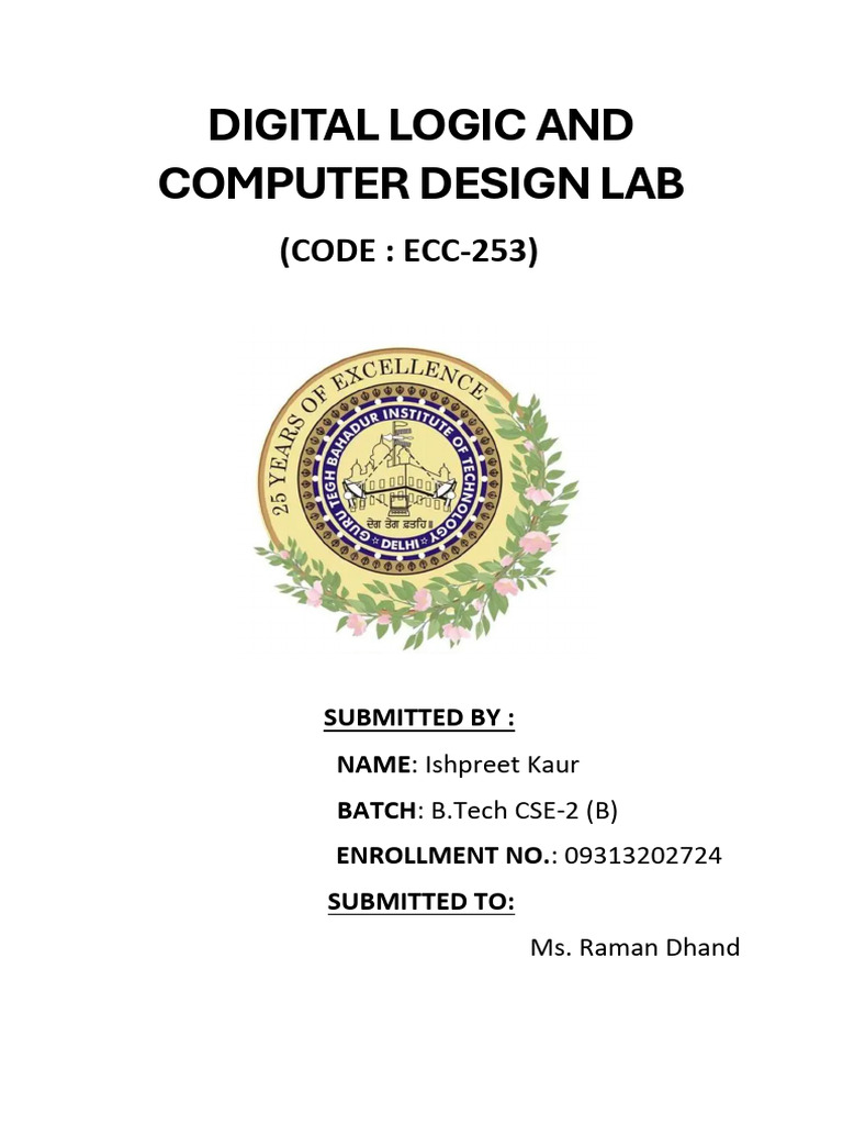 Digital Logic Lab Report - ECC-253 | PDF