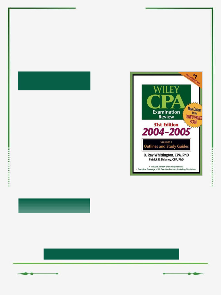 Wiley CPA Examination Review Outlines and Study Guides Wiley Cpa ...