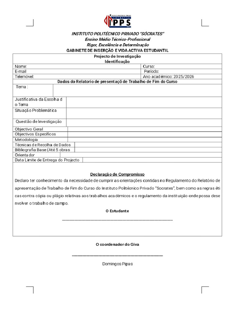 Ficha de Pre-Projecto IPPS - Phoenix | PDF