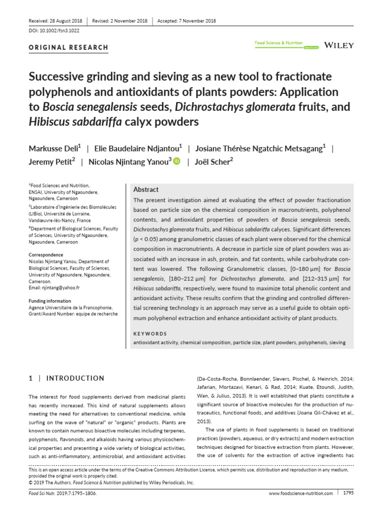 Optimizing Antioxidants in Plant Powders | PDF | Polyphenol | Phenolic ...