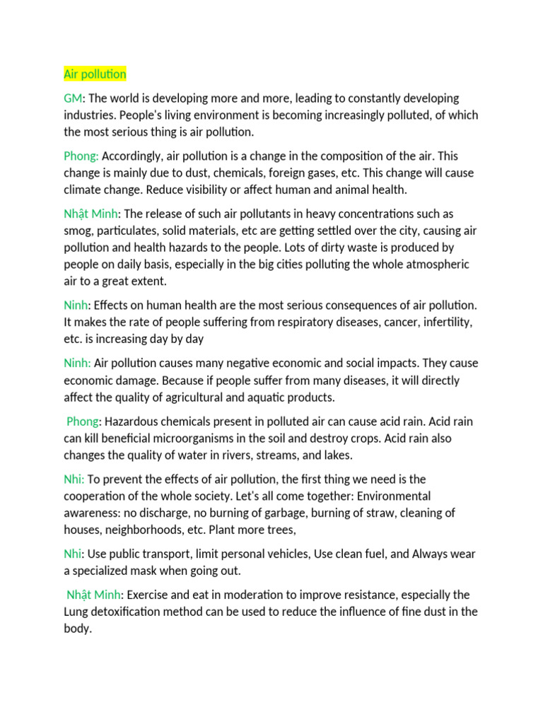 Understanding Air Pollution Effects and Solutions | PDF