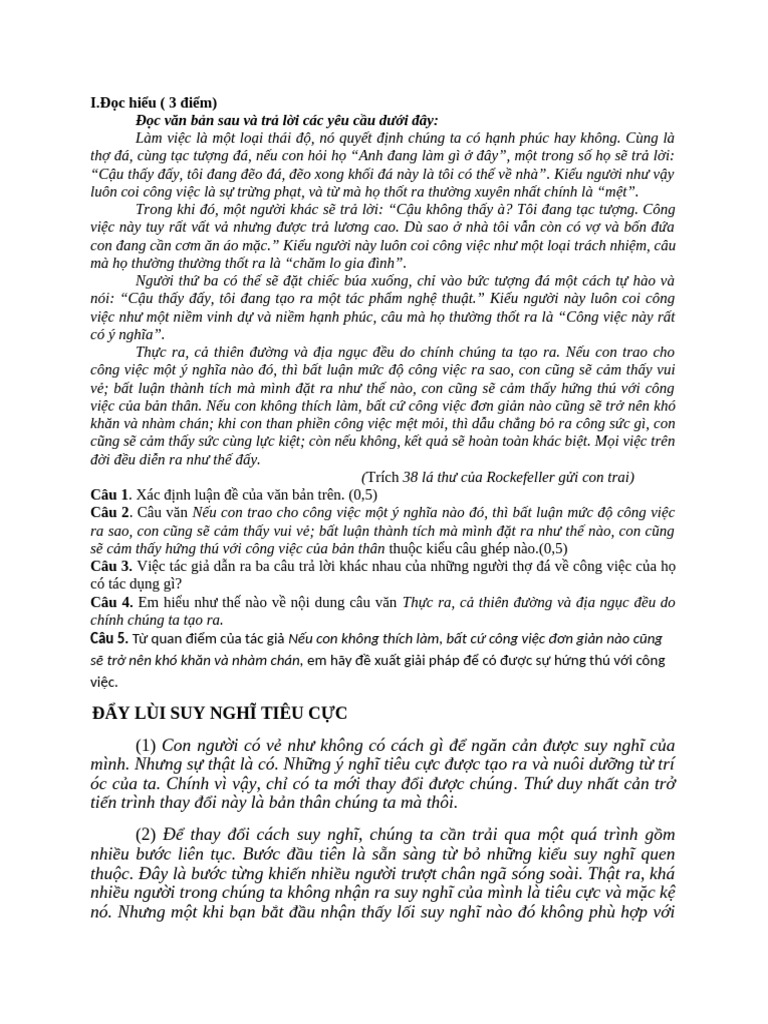 Đọc Hiểu Văn Bản Nghị Luận | PDF