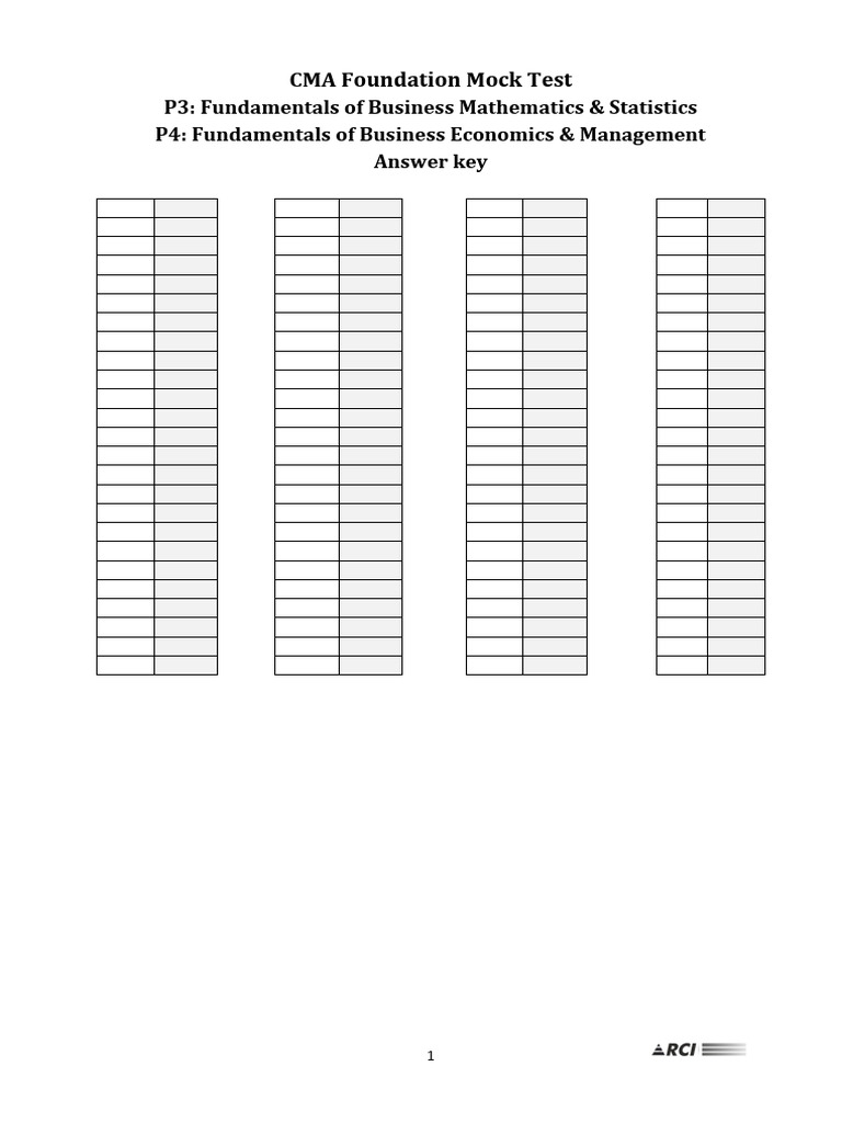 CMA Foundation P3 & P4 Answer Key_1796873_2025_12_03_22_46 | PDF
