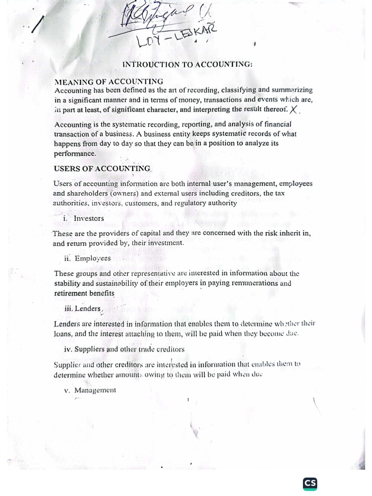Accounting Notes | PDF