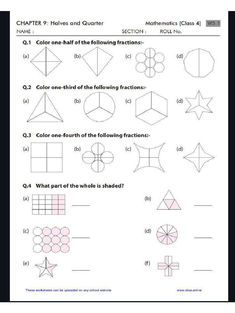 Class4 Maths Worksheet | PDF