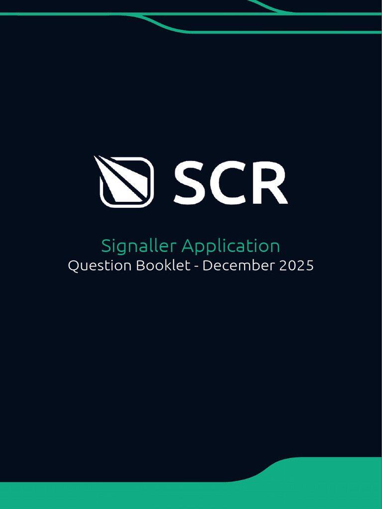 Signaller Application Question Booklet | PDF | Rail Transport