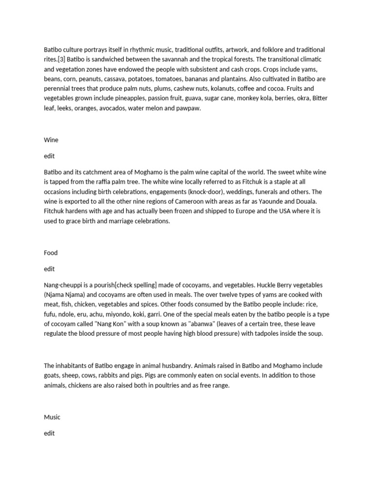 Batibo Culture-WPS Office | PDF | Agriculture | Cooking