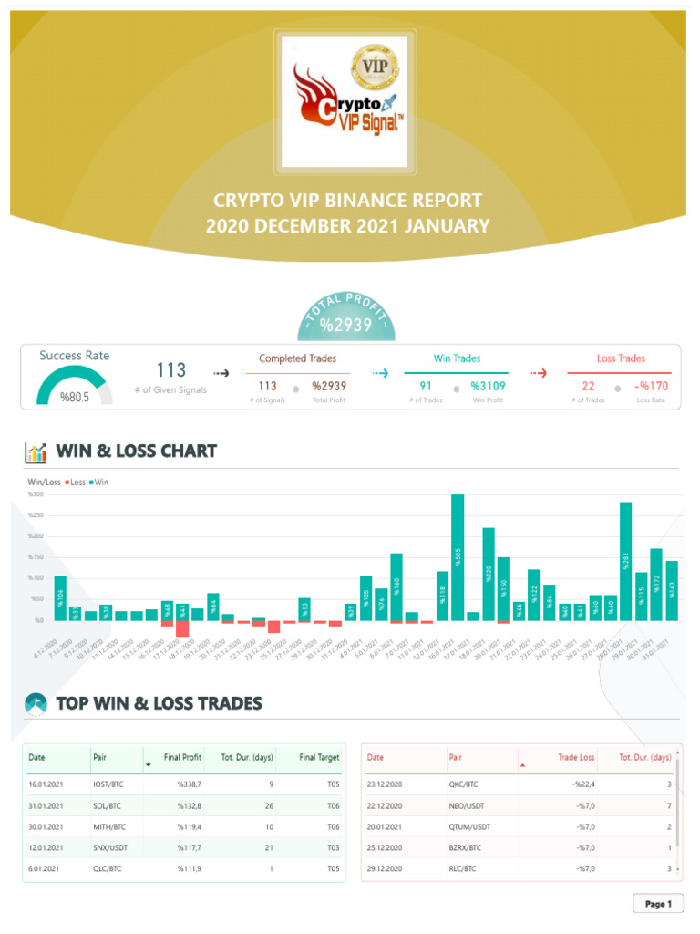 Crypto VIP 202012-202101 Binance Report | PDF