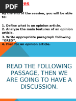 OREO Method for Opinion Writing | PDF