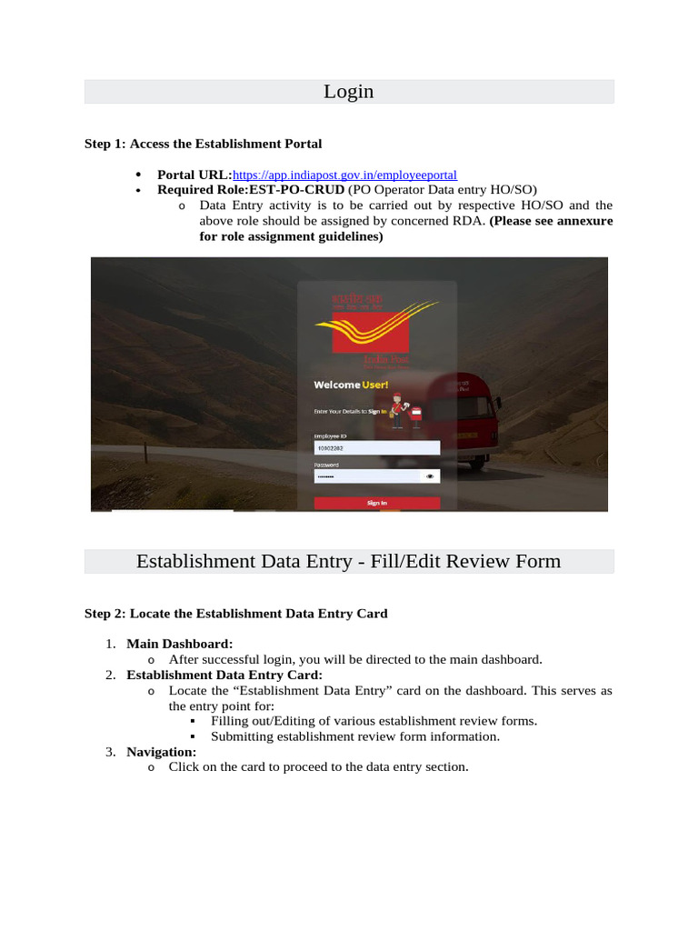 Establishment Data Entry Guide | PDF | Menu (Computing) | Computing