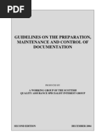 Guidelines On The Preparation Maintenance and Control of Documentation