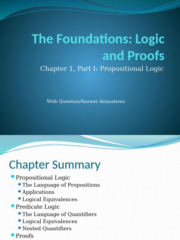 Propositional Logic Basics and Applications | PDF | Logic ...
