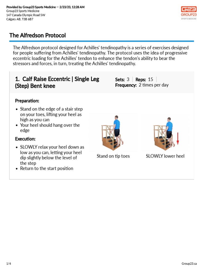 Alfredson Protocol | PDF | Lower Limb Anatomy | Limbs (Anatomy)