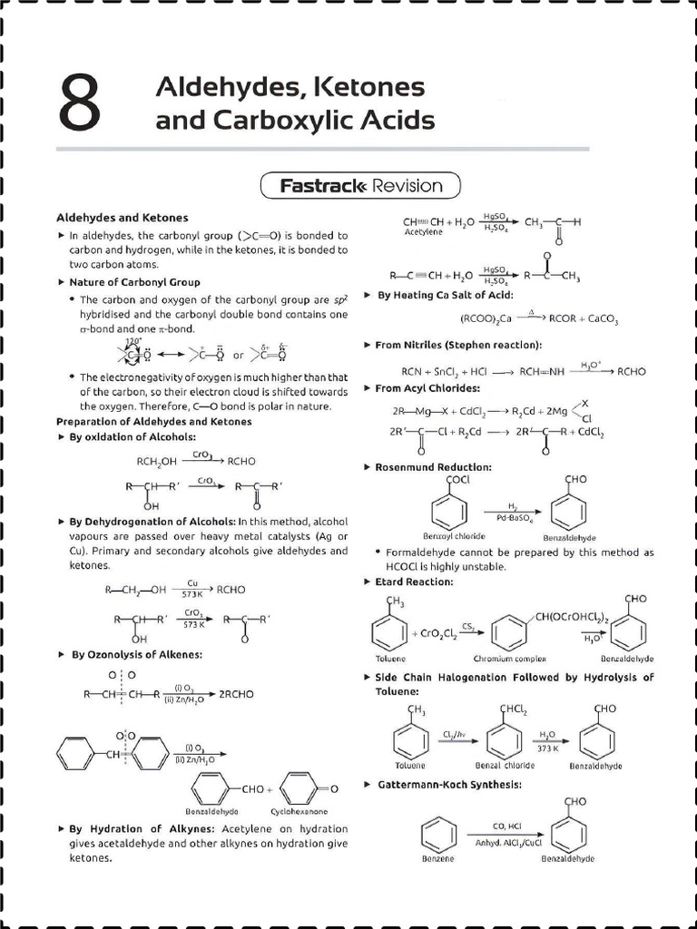 Aldehyde Revision Notes and Pyqs | PDF