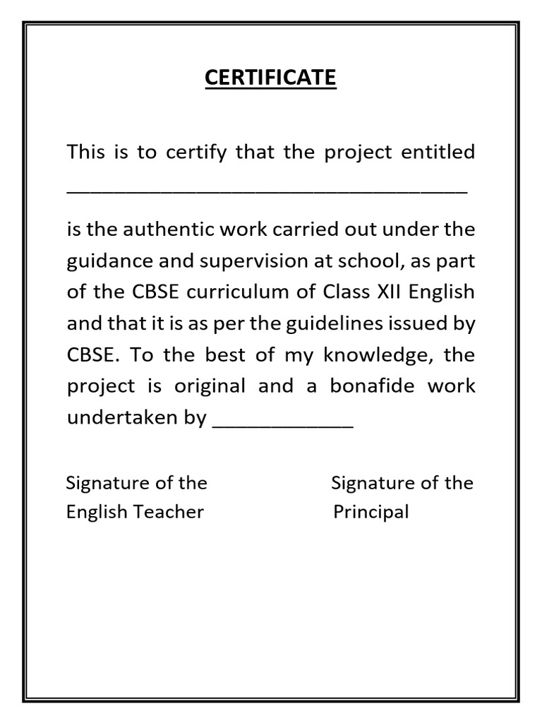English Project Frontpage | PDF