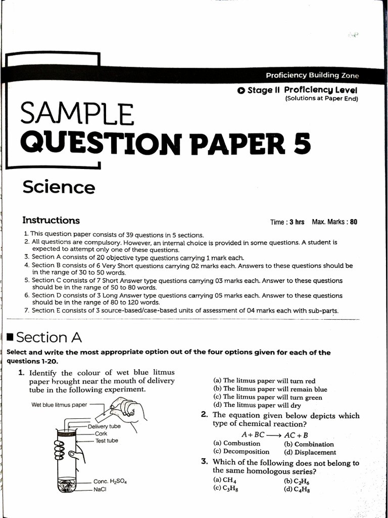Arihant Sample Paper (Set 5) SCIENCE | PDF