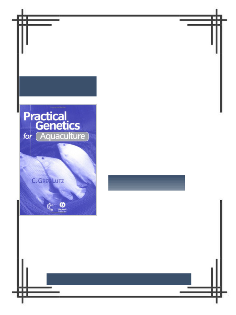 Practical Genetics for Aquaculture 1st Edition C. Greg Lutz ebook ...