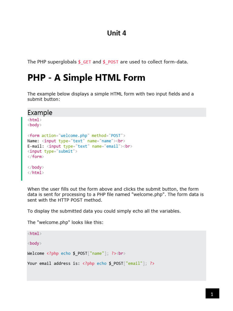 PHP Form Handling: GET vs POST Methods | PDF | Http Cookie | World Wide Web