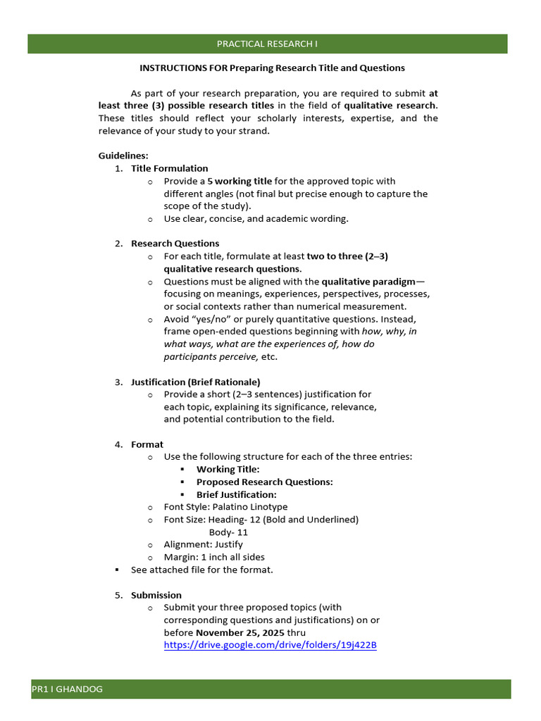 Research Title and Questions Guide | PDF | Methodology | Science