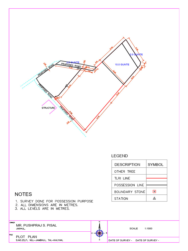 Plot Plan Survey 2.0 Gunte Layout | PDF