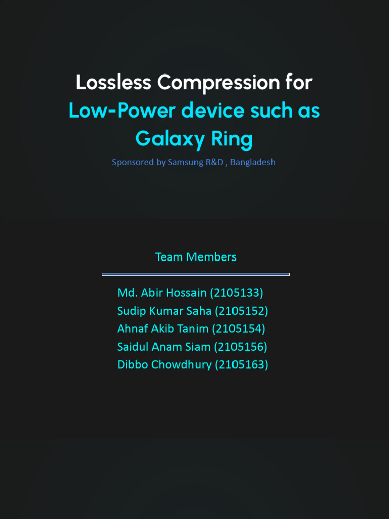 Optimized Lossless Compression for Wearables | PDF | Data Compression ...
