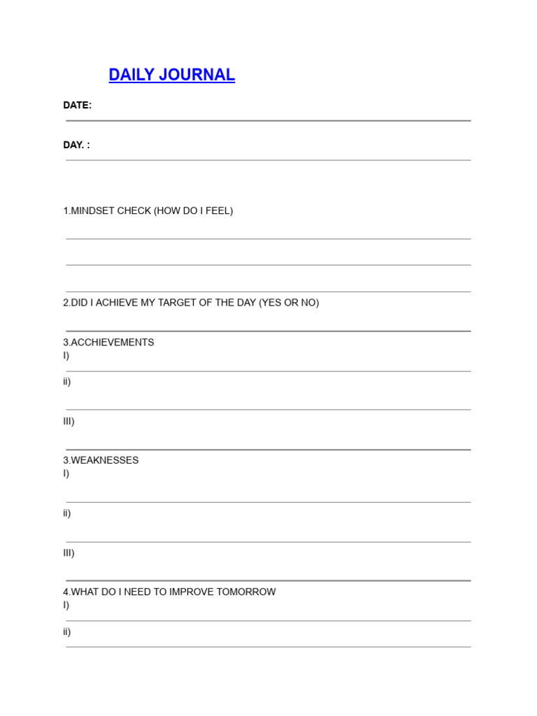 Daily Journal | PDF