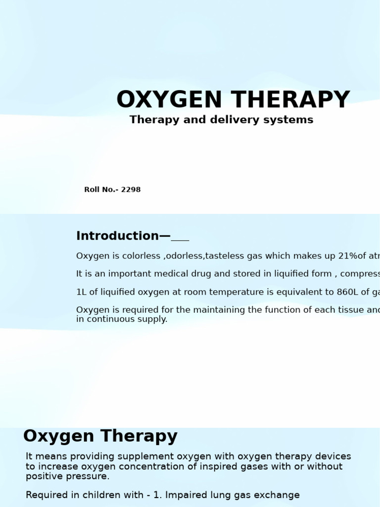 Oxygen Therapy | PDF | Oxygen | Pulmonology