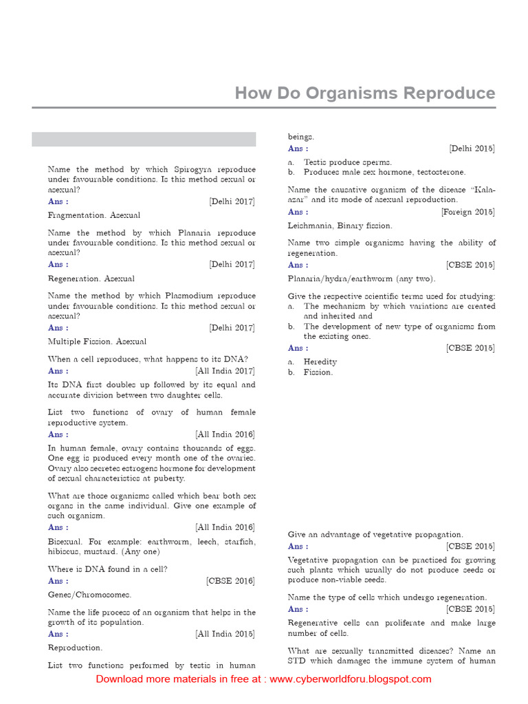 How Do Organisms Reproduce | PDF | Reproduction | Sexual Reproduction