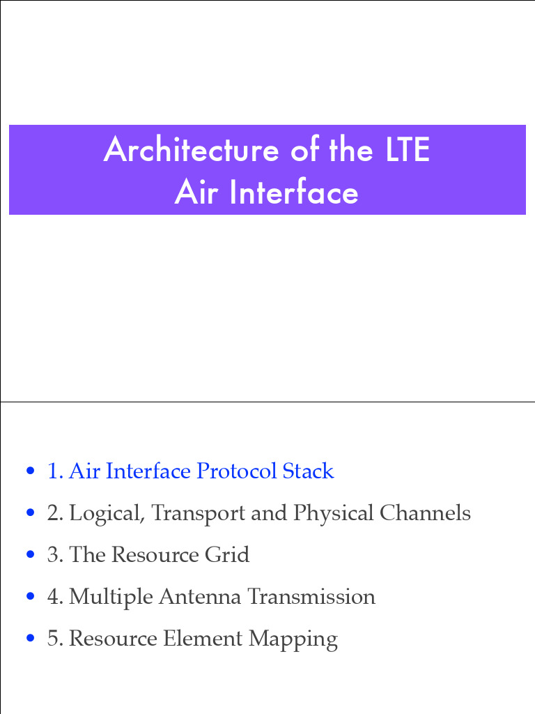 LTE Air Interface Architecture Overview | PDF | Duplex ...