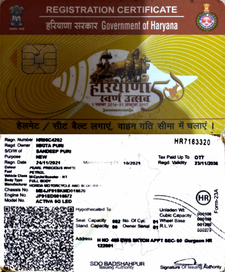 Vehicle Registration Document Overview | PDF