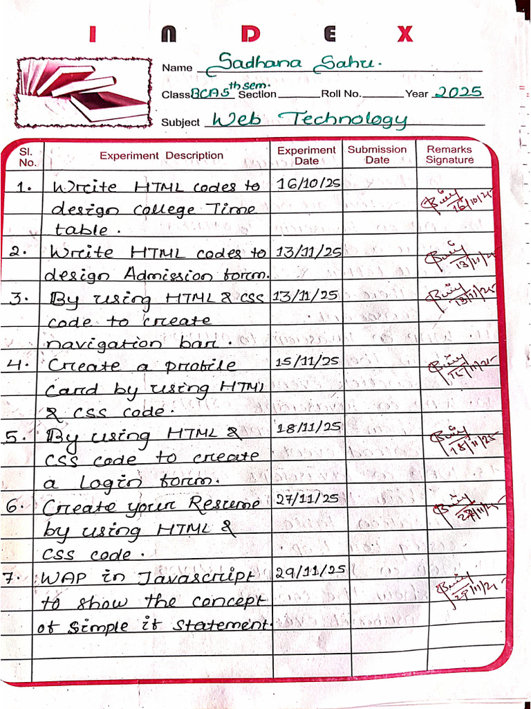 Web Technology Record | PDF