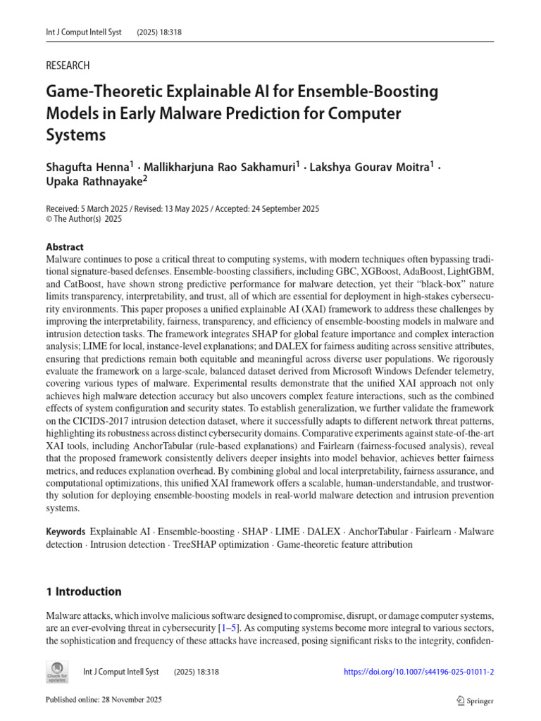 Game-Theoretic Explainable AI For Ensemble-Boostin | PDF | Computer ...