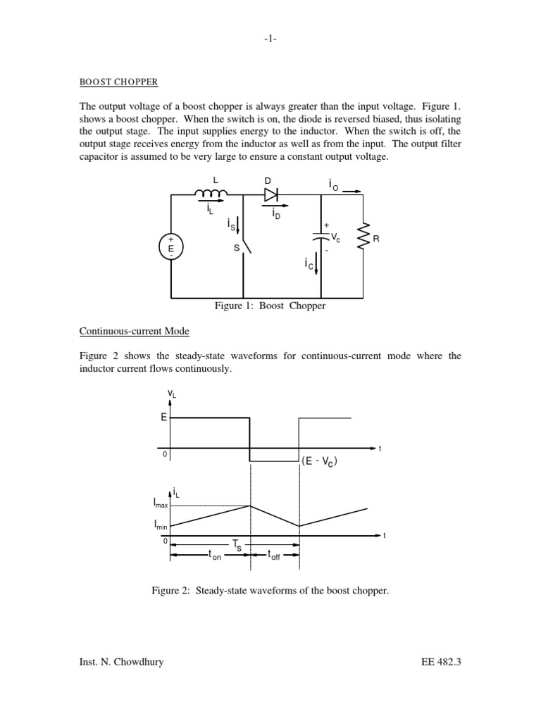 Boost Chopper Inductor Switch Boost Chopper Inductor Switch