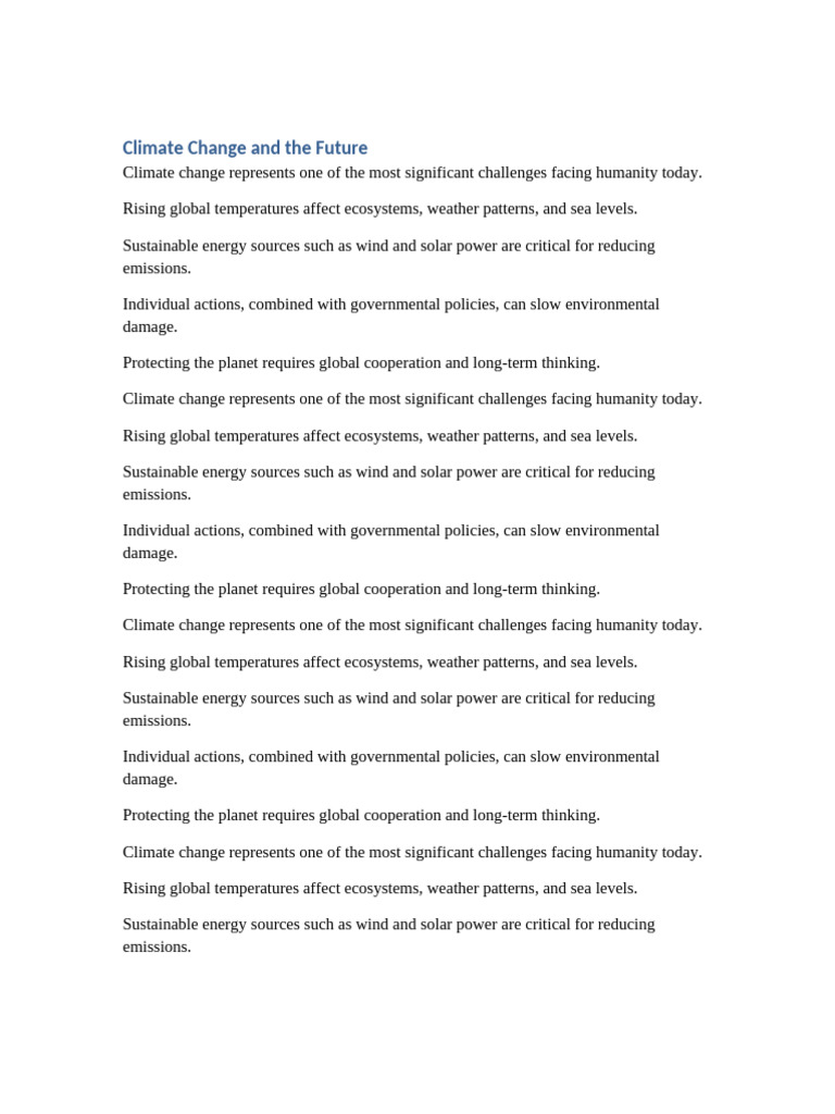 Climate Change and the Future | PDF | Climate Change | Climate