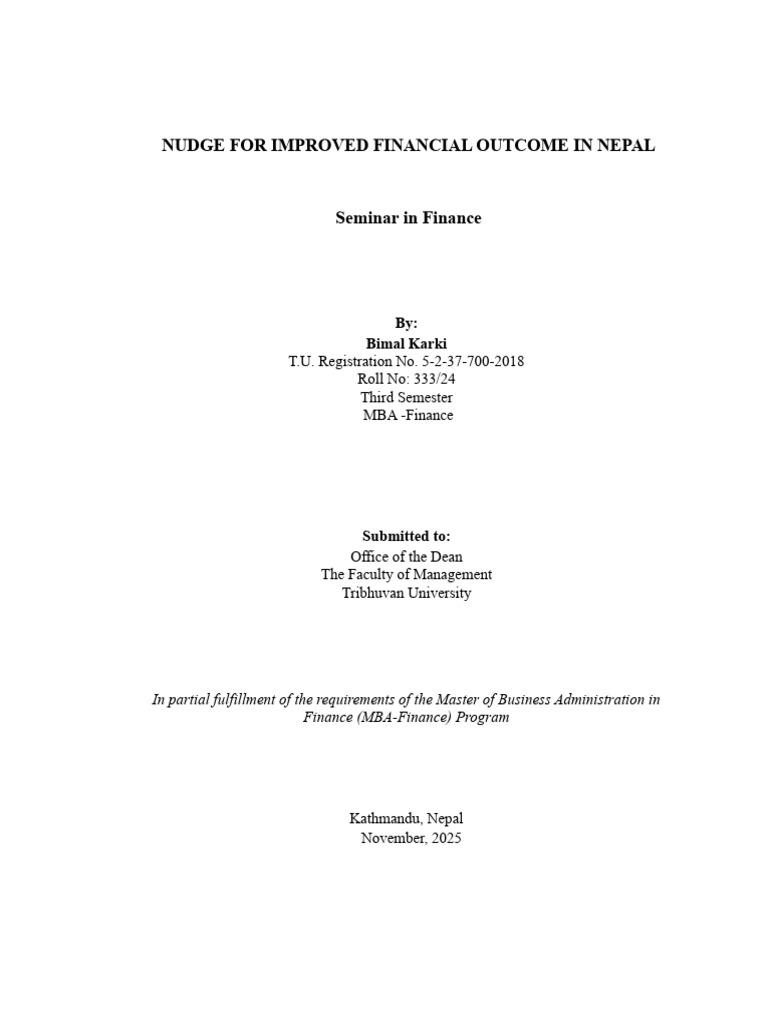 Nudge Strategies for Nepal's Finance | PDF | Behavioral Economics ...