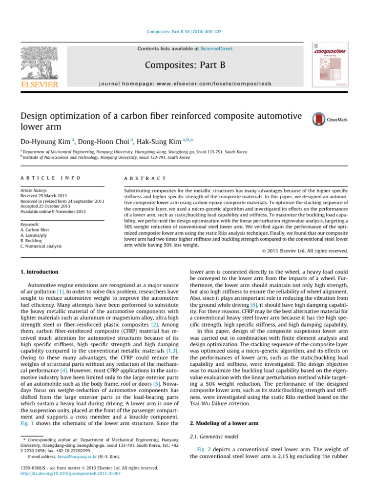 3) Design Opt. of a Carbon Fiber Reinforced Composite Automotive Lower ...