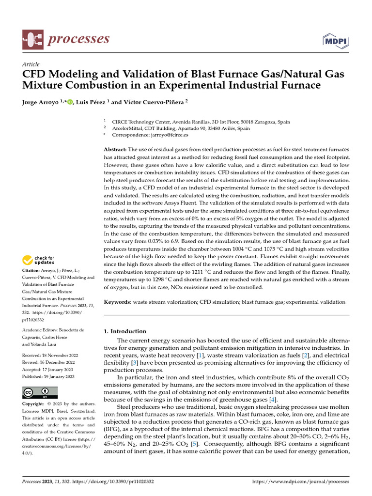 CFD Analysis of Blast Furnace Gas Combustion | PDF | Combustion ...