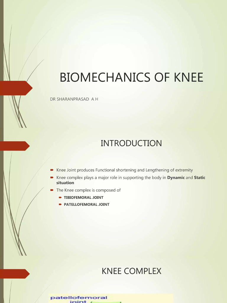 Biomechanics of Knee Joint | PDF