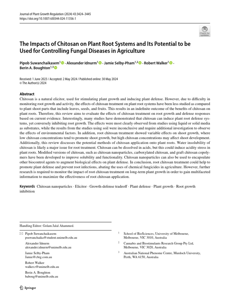 Impacts of Chitosan On Plant Root Systems | PDF | Root | Auxin
