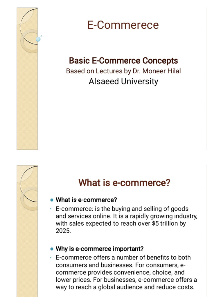 E_commerce Part1 (1) | PDF | E Commerce | Information Technology