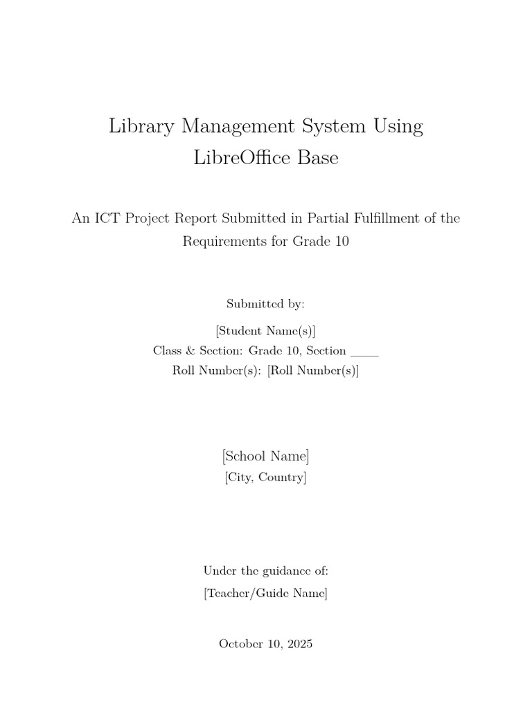 Library Management System Project Report | PDF | Relational Database ...