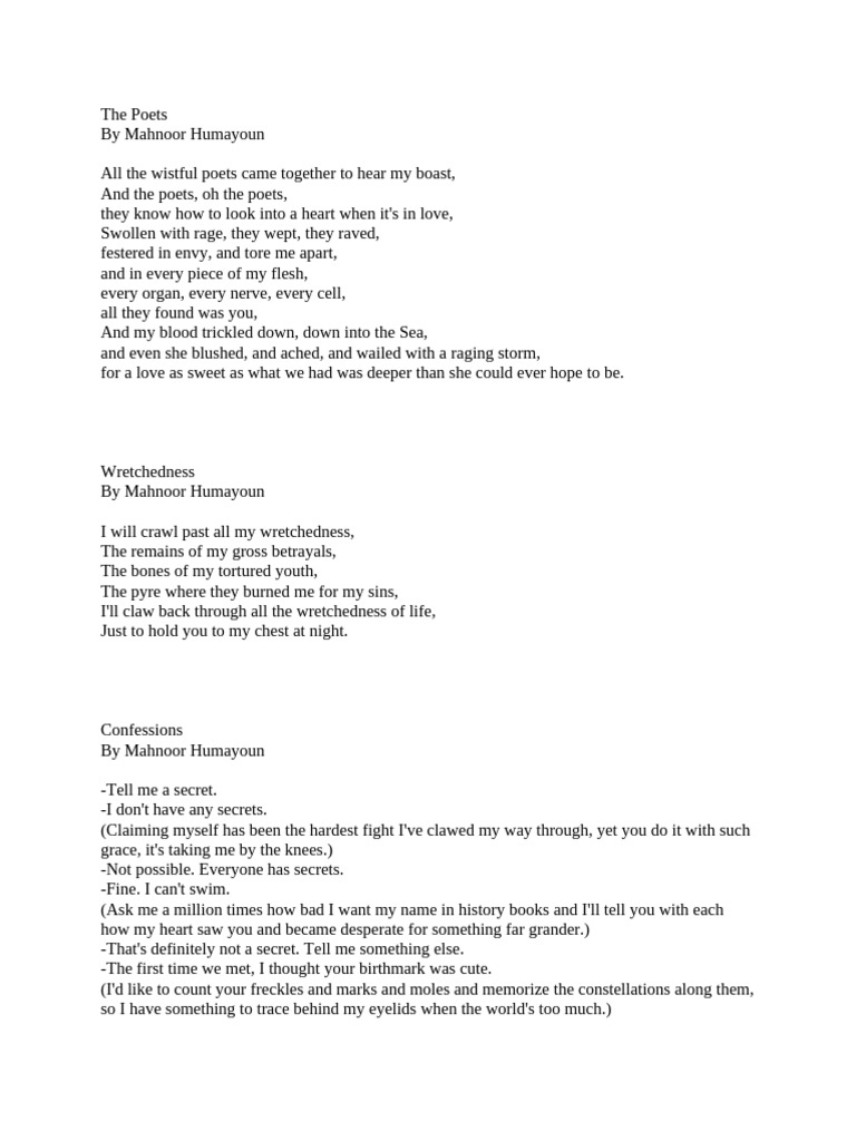 Emotional Poetry on Love and Wretchedness | PDF