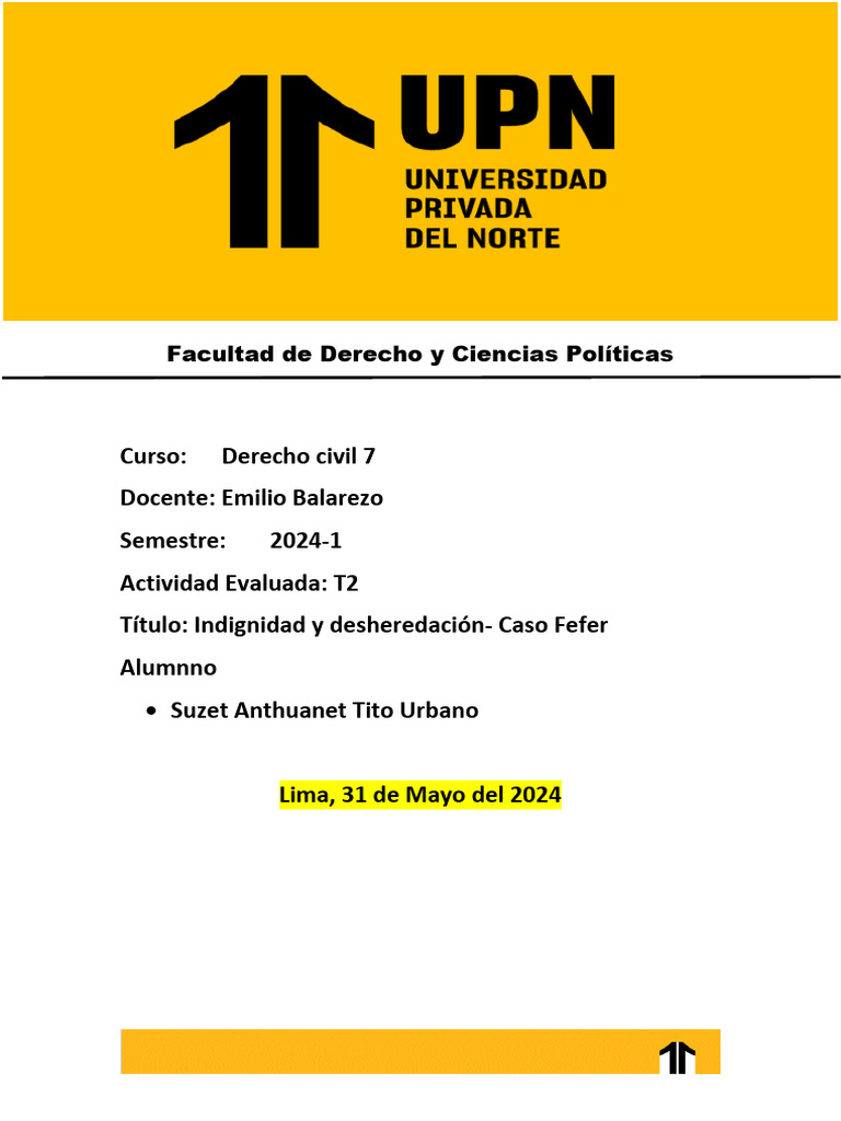 Indignidad y Desheredación en el Caso Fefer | PDF | Herencia | Justicia